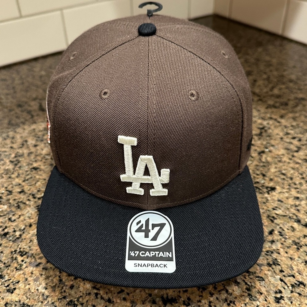 Los Angeles Dodgers '47 Captain Snapback Hat Men's OSFA Brown Black New‎